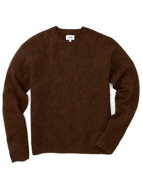 Wills Men's XL Brown Speckled Merino Wool Crewneck‎ Sweater